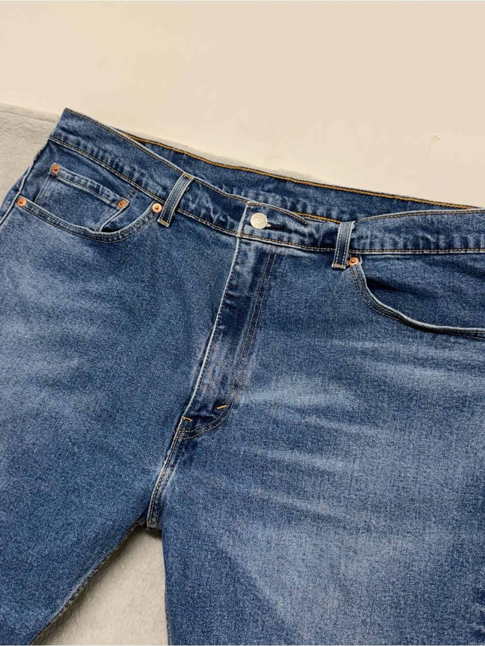 Levi's 505 Jeans Regular Fit Straight Leg Medium Wash Denim Stretch Mens 40x30